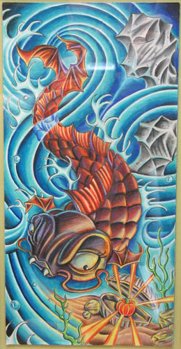 Art Galleries - vampire koi fish colored pencil - 14738